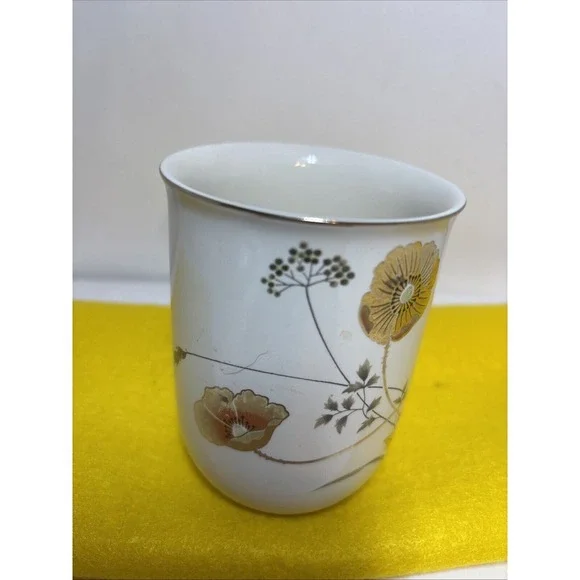 VTG OTAGIRI GOLDEN POPPY Mug Cup WHITE GOLD PORCELAIN JAPAN - Picture 2 of 10